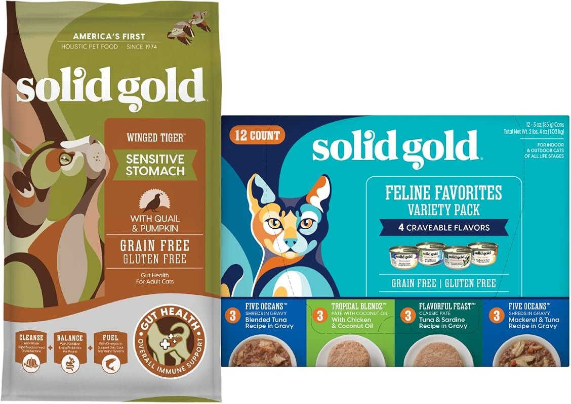 Solid Gold Sensitive Stomach Dry Cat Food with Real Quail and Pumpkin