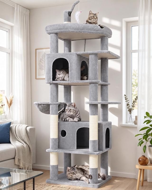 Globlazer F74B Heavy Duty Cat Tree for Large Adult Cats, Sturdy Multi-