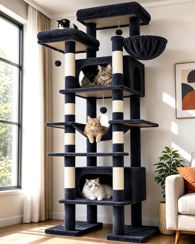Globlazer F83B Giant Tall Heavy Duty Cat Tower for Large Indoor Cats, 